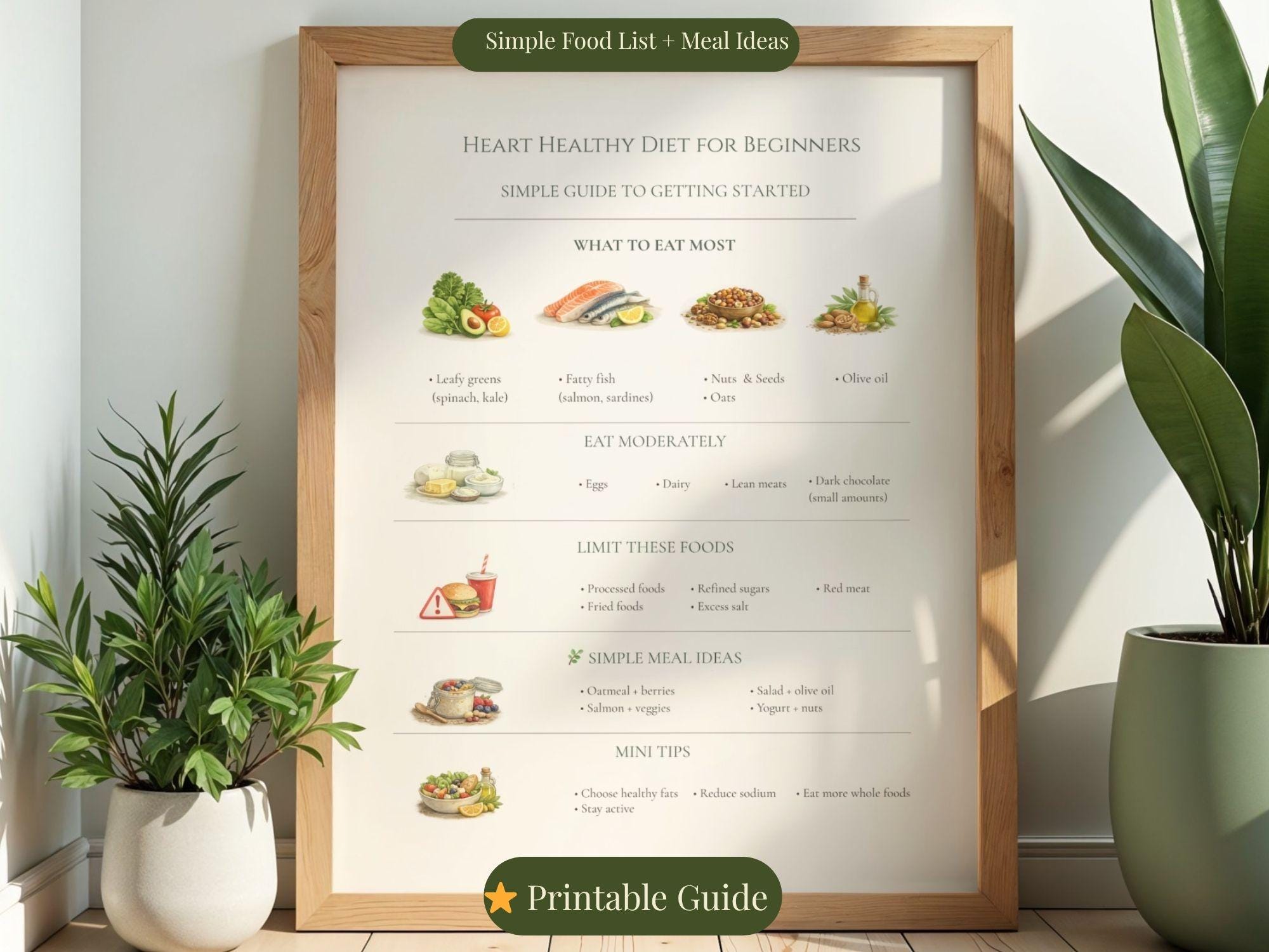 Heart Healthy Diet Food List for Beginners | Printable Guide | Heart ...