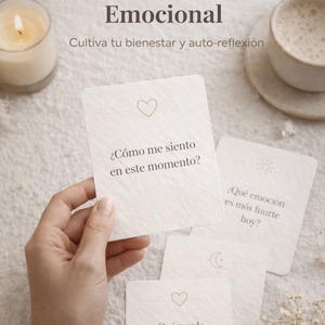 Tarjetas de Check-In Emocional | Reflexión Diaria | Salud Mental | Preguntas de Journaling | Printable PDF