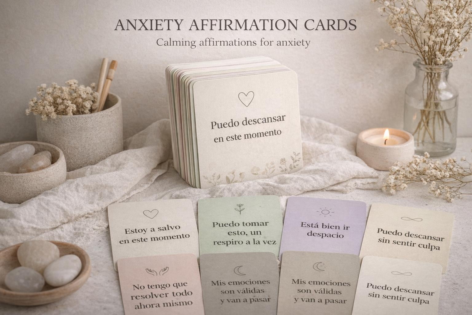 Anxiety Affirmation Cards Printable | Calming Affirmations for Anxiety ...