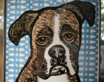 Boxer Stained Glass Dog Suncatcher   JRN35