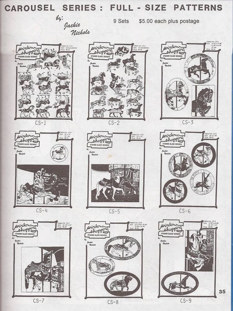 A Carousel Ride Stained Glass Pattern Book - Etsy Canada