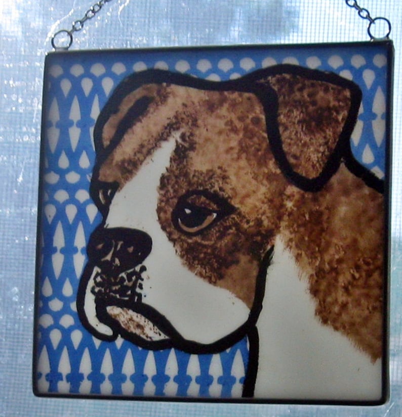 Boxer Stained Glass Dog Suncatcher JRN27 Etsy UK