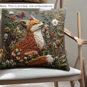 Fodera per cuscino decorativa con motivo a fiori selvatici di volpe - Accogliente federa per cuscino stampata ispirata alla natura per divano e camera da letto (solo federa)