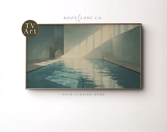 FRAME TV Minimalist Swimming Pool Art | Luxury Samsung Frame TV Art | Minimalist Beach House Television Lake House Decor | Instant Download