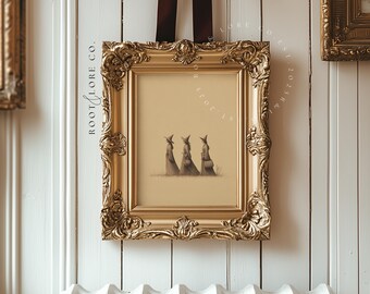 Vintage Witches Print – Minimalist Halloween Decor (Digital Download)