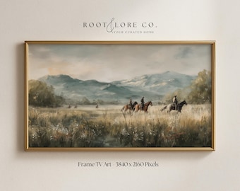 Frame TV Art Vintage Cowboy | Country Landscape Art | Western Minimalist (Digital Download)