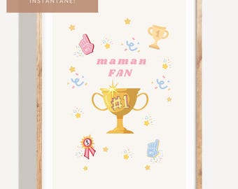 Mammaposter nr 1 | Mors dag-present | Mormorposter | Utskrivbar mamma/barnflicka | Personlig mammapresent | Barnrumsinredning