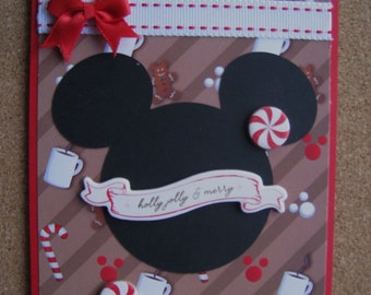 Disney Handmade Christmas Card - Mickey Mouse - Merry Christmas