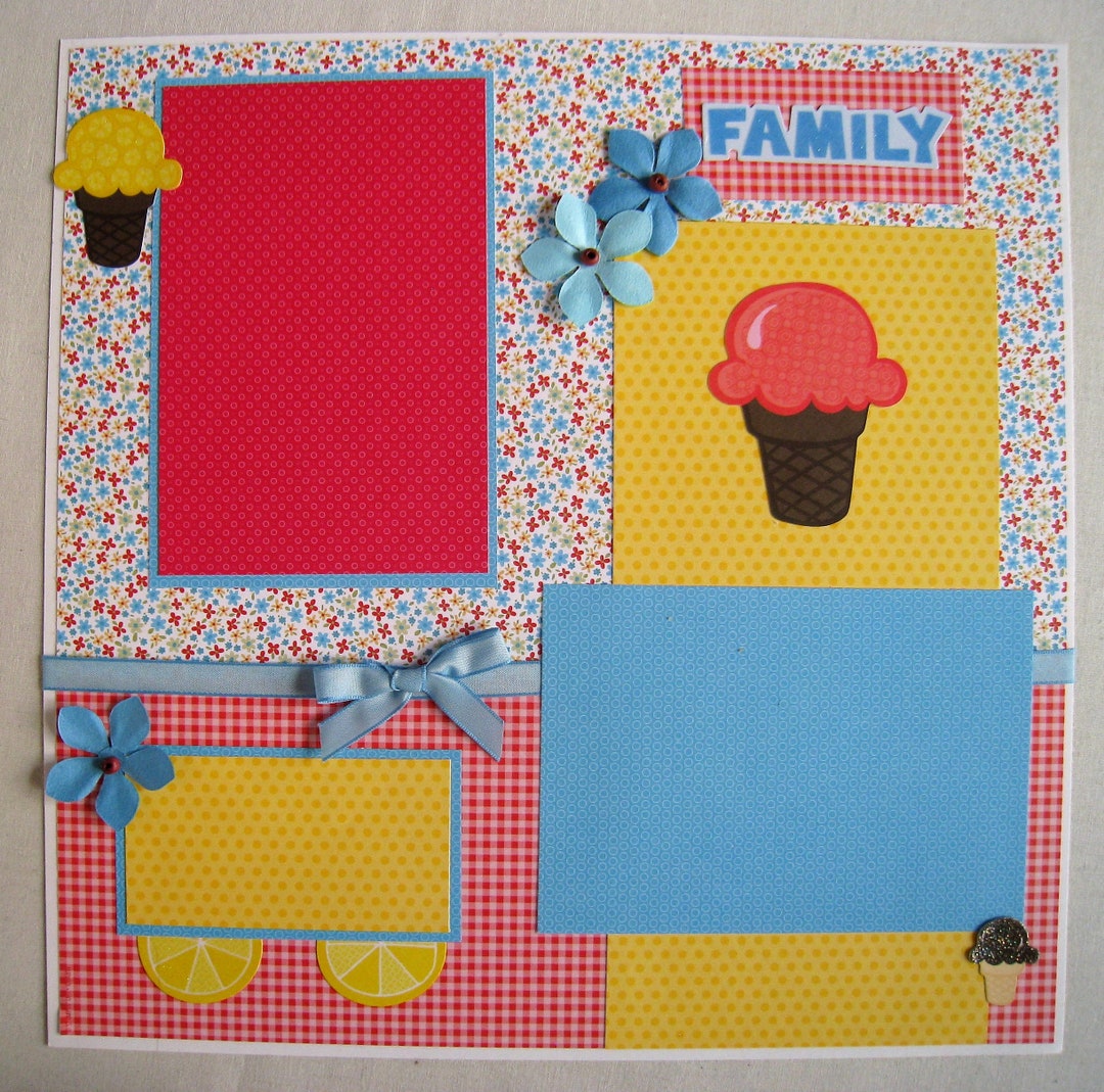 Scrapbook Layout - Family - Double Page - 12x12 - Etsy
