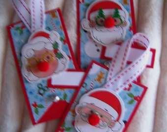 Santa and Mrs. Claus Christmas Gift Tags - Set of Three