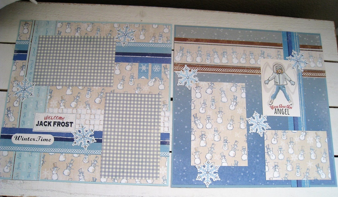 Scrapbook Layout - Winter Fun - Double Page Savings - 12x12 - Etsy