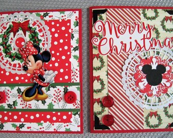Handmade 6x6in Carte de Noël Disney Minnie Handmade 6x6in Carte de Noël Disney Minnie