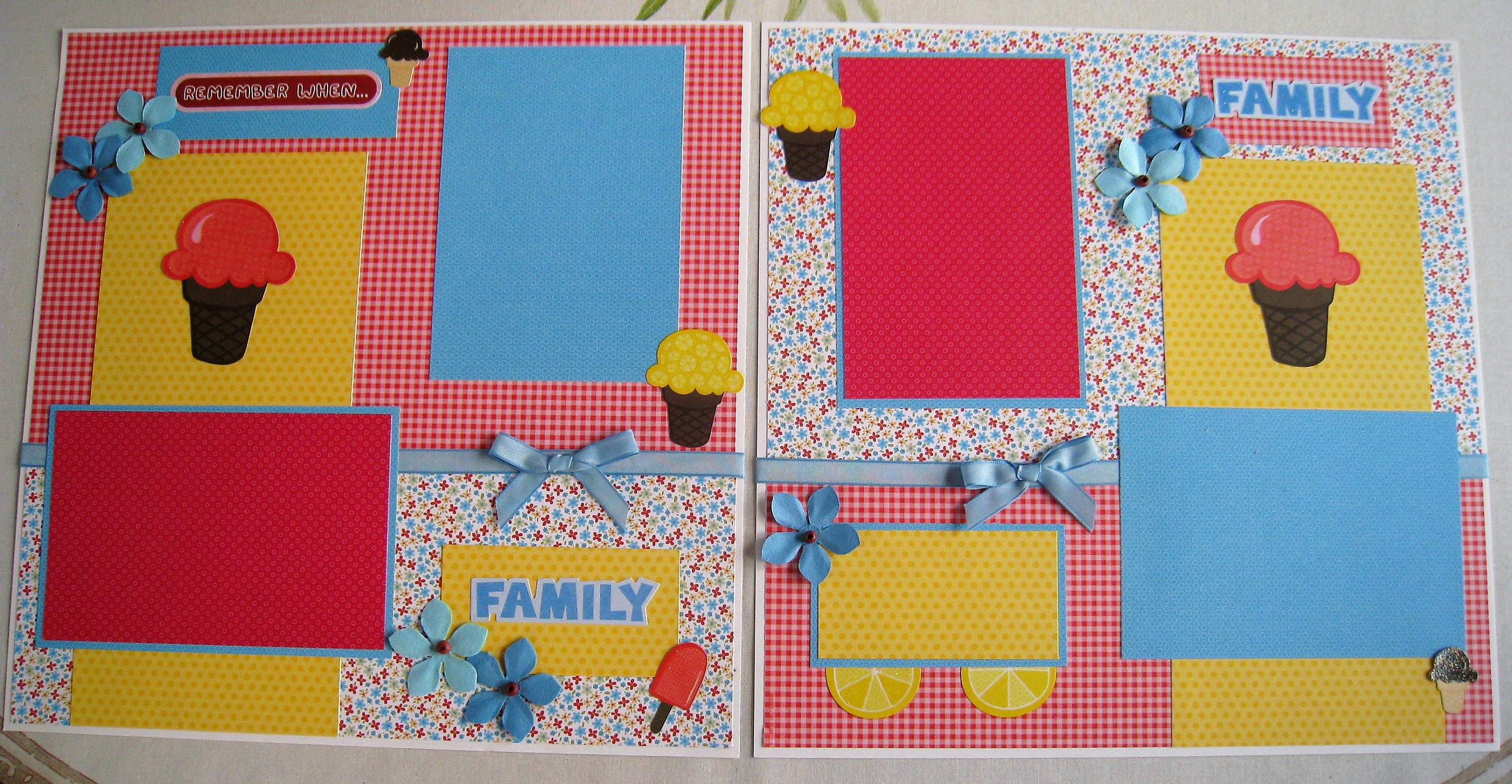 Scrapbook Layout - Family - Double Page - 12x12 - Etsy