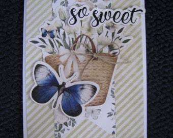 Butterfly Handmade Card - So Sweet
