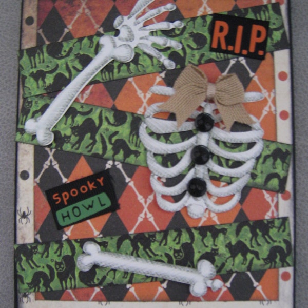 Halloween Handmade Card - Happy Bones