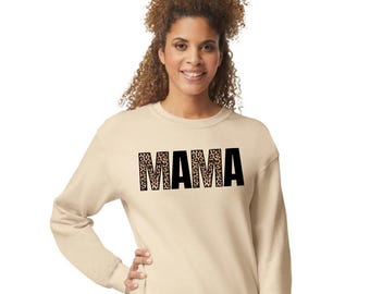 Leopard Print MAMA Sand Sweatshirt