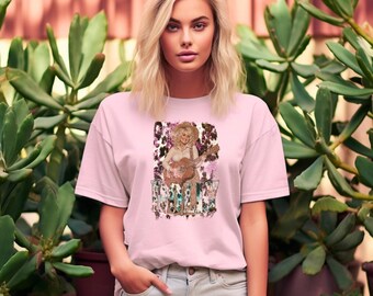 Dolly Parton Graphic Western Light Pink T-Shirt