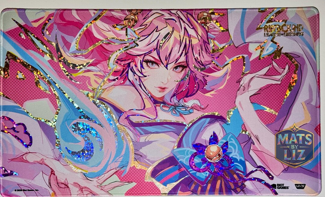 Foil Prismatic Spirit Blossom Ahri Playmat –riftbound League of
