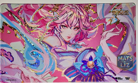 Foil Prismatic Spirit Blossom Ahri Playmat –riftbound League of
