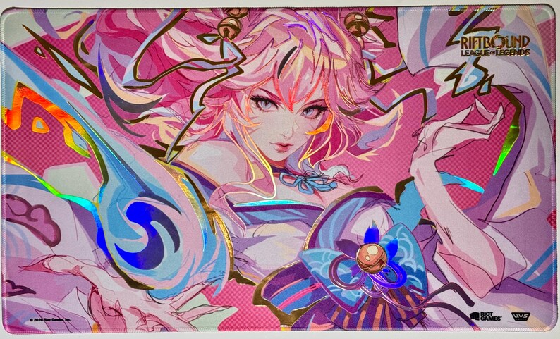 Pink Sprite Riftbound Foil Spirit Blossom Ahri Playmat –riftbound League of Legends Mat With ...