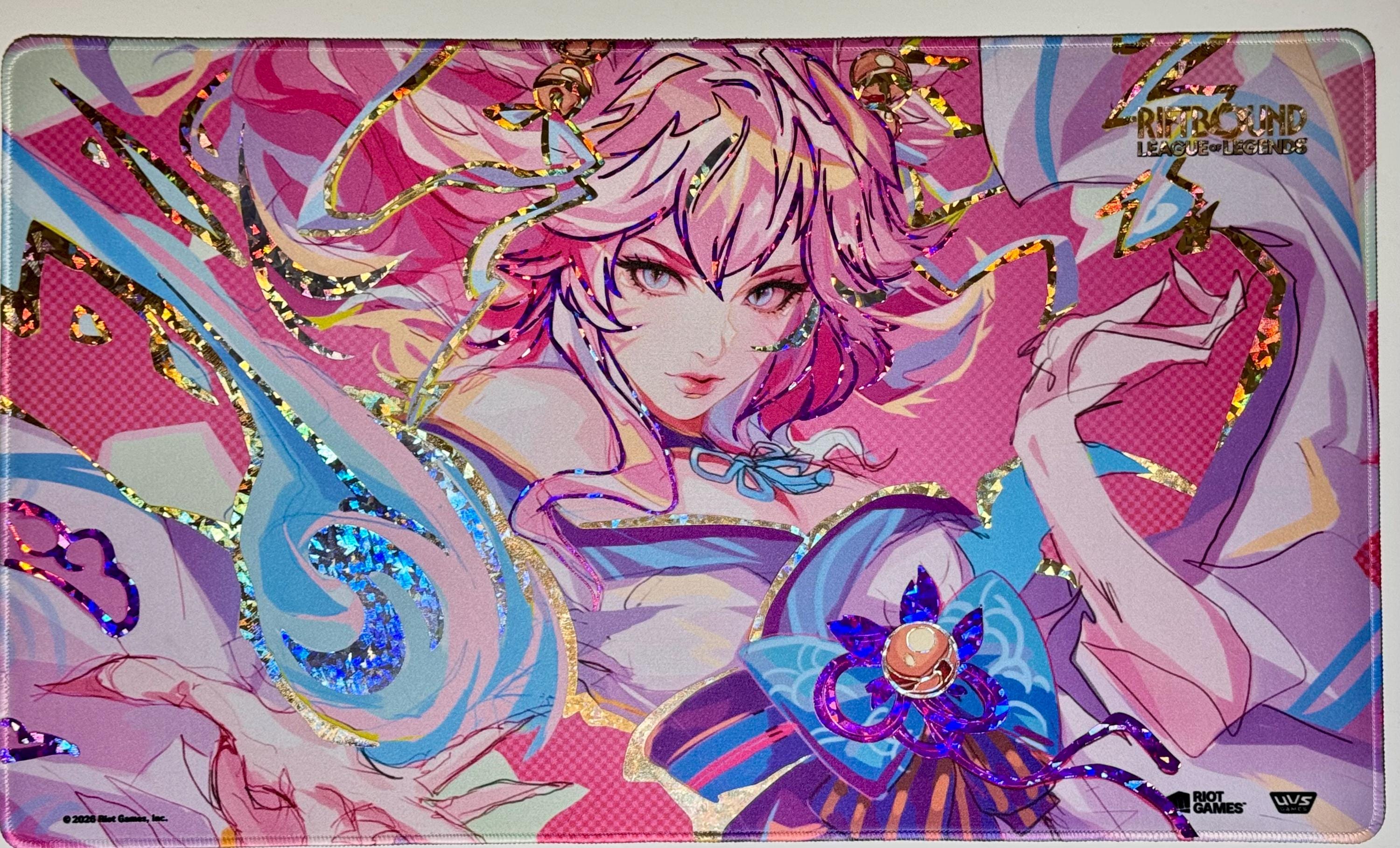 Foil Prismatic Spirit Blossom Ahri Playmat –riftbound League of