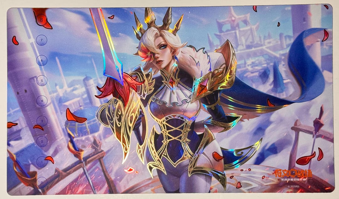 Foil Battle Queen Fiora Spiritforged Chinese Playmat- Riftbound League ...