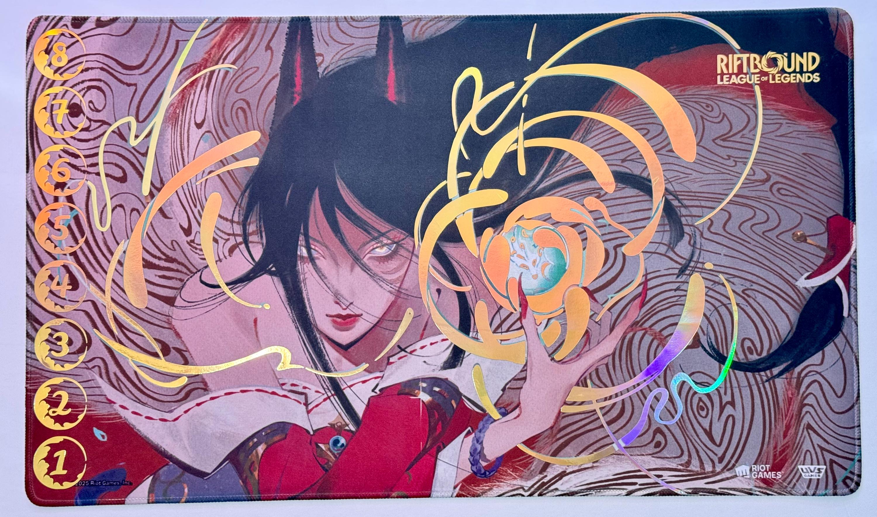 Foil ALL GOLD Ahri Playmat –riftbound League of Legends TCG Mat With ...