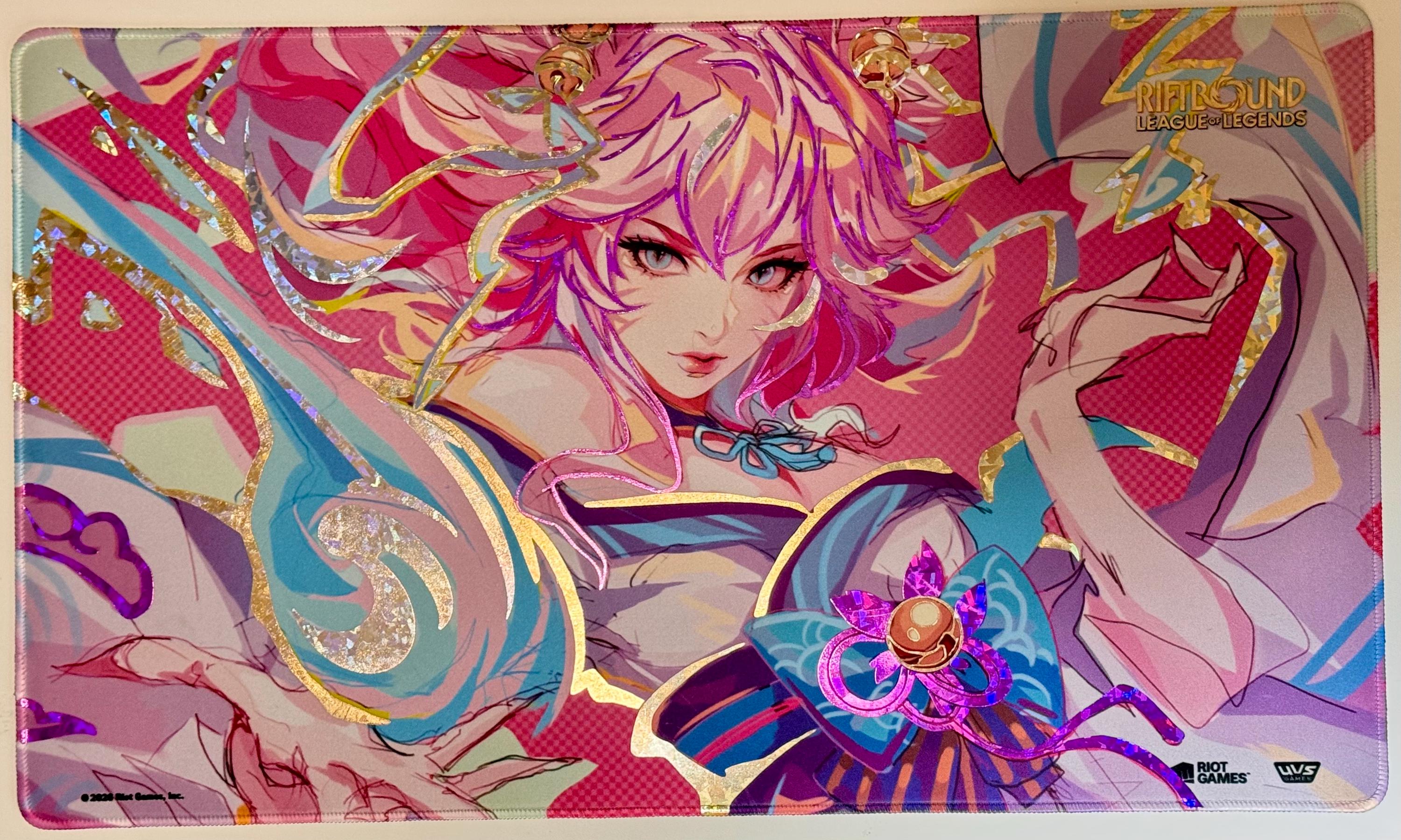 Foil Prismatic Spirit Blossom Ahri Playmat –riftbound League of
