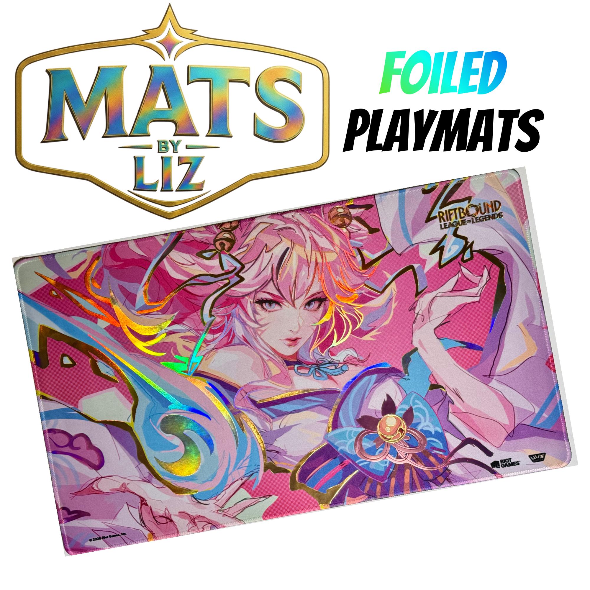 Foil Spirit Blossom Ahri Playmat –riftbound League of Legends Mat