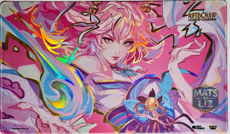 Pink Sprite Riftbound Foil Spirit Blossom Ahri Playmat –riftbound League of Legends Mat With ...
