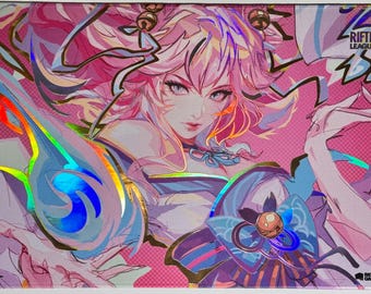 Foil Prismatic Spirit Blossom Ahri Playmat –riftbound League of