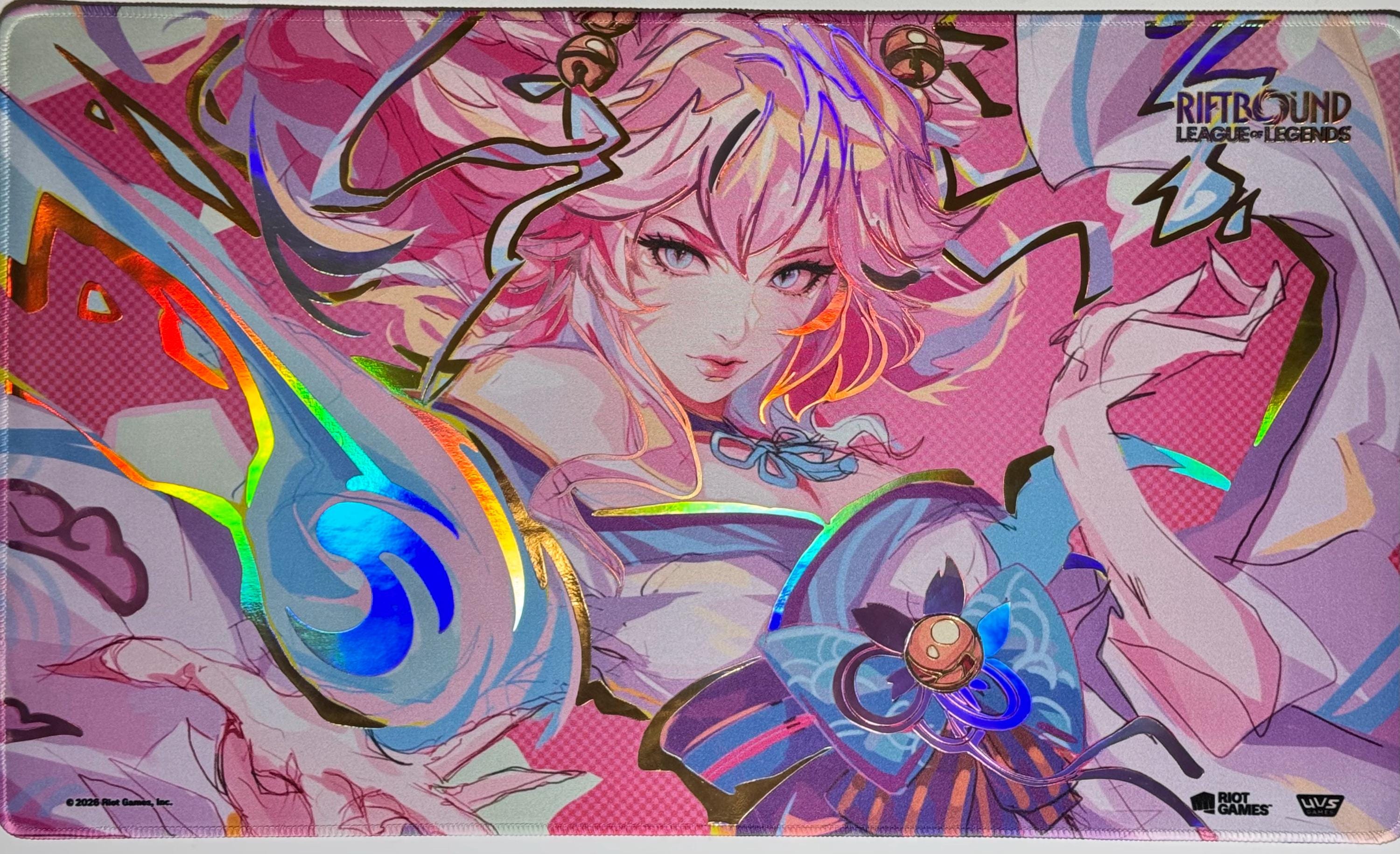 Foil Spirit Blossom Ahri Playmat –riftbound League of Legends Mat