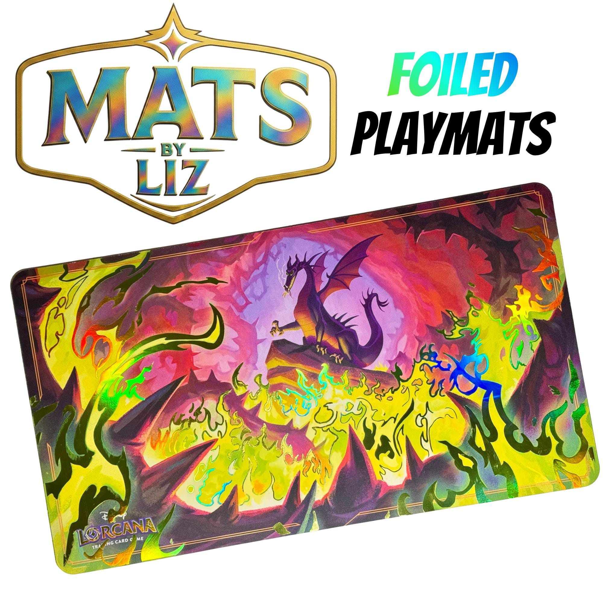 Foiled Dragon Fire Lorcana Playmat - Etsy