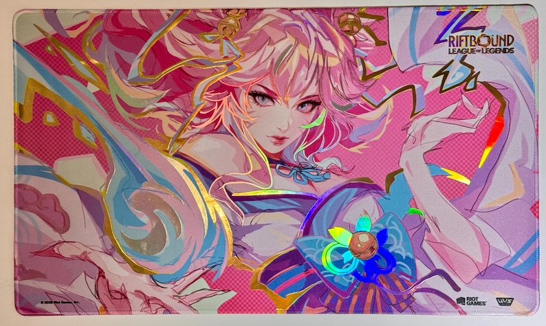 Pink Sprite Riftbound Foil Spirit Blossom Ahri Playmat –riftbound League of Legends Mat With ...