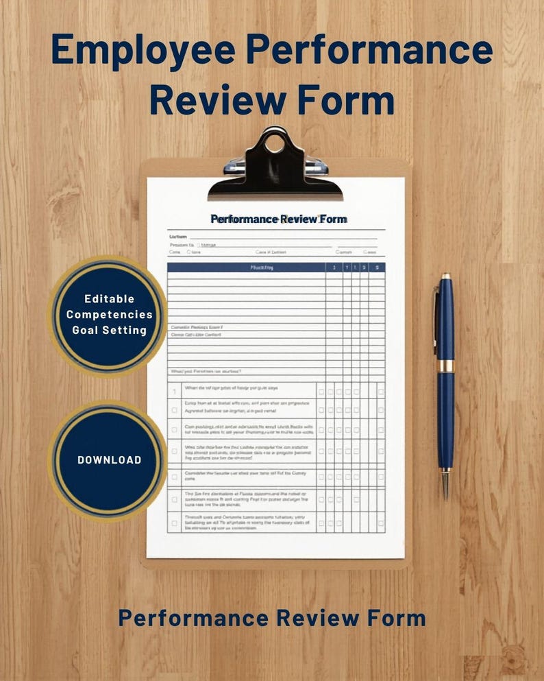 Employee Performance Review Form Template (digital Download) - Etsy