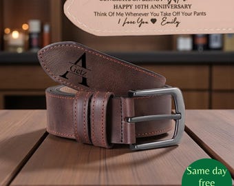 Custom Leather Belt for Daddy, Father’s Day Gift for Boyfriend, Unique Gift for Husband, Personalized Leather Belt Anniversary Handmade Belt