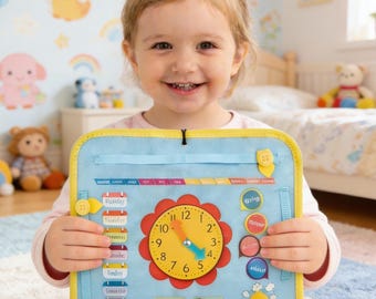 Personalized Clock Weather Busy Book | Montessori Animal Quiet Book | Educational Toy for Children Aged 2-6, Perfect Gift for Kids
