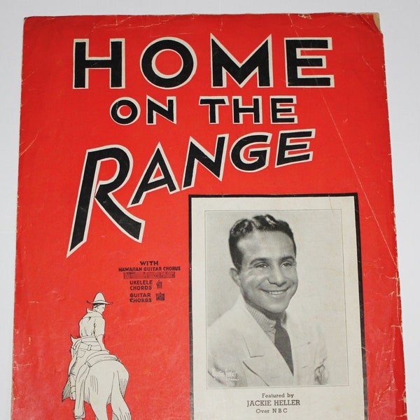 Vintage Home on the Range with Hawiian Guitar Chords Ukelele and Guitar, Sheet Music, Classical Music