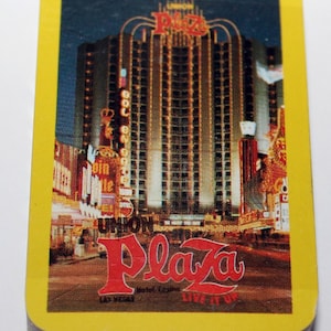Vintage Plaza Hotel Las Vegas pequeno baralho de cartas, cartas de jogar de lembrança dos anos 70