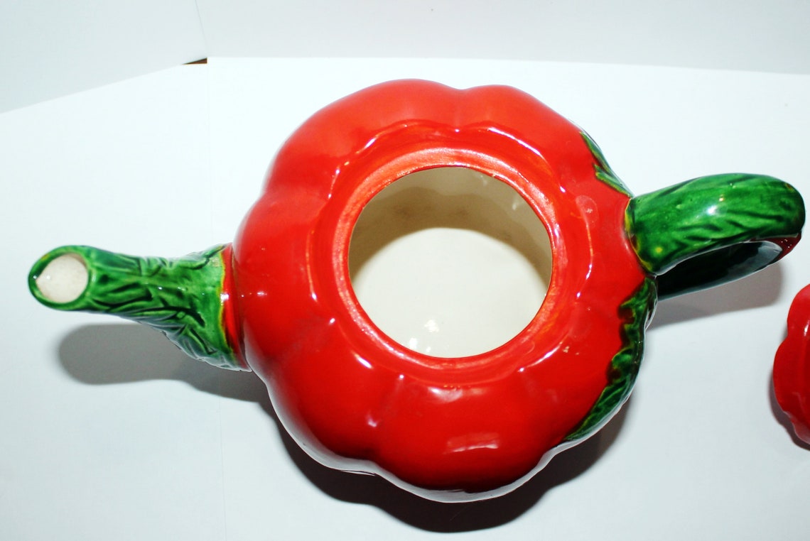 Vintage Maruhon Ware Made in Occupied Japan Tomato Teapot Etsy