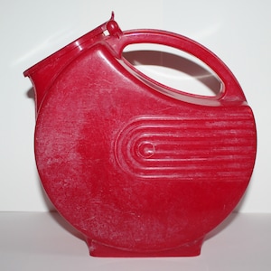 Vintage Red Plastic Art Deco Style Pitcher Kitchen Decor