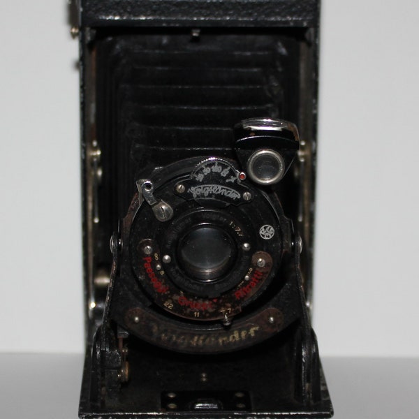 Antique Voigtlander Bessa Anastigmat Voigtar 1:6.3 Objectif Braunschweig Appareil photo pliant