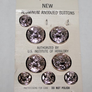 Vintage Aluminum Anodized Military buttons Coat Buttons Army