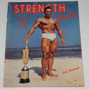 Vintage Strength and Health Magazine December 1951 John Farbotink
