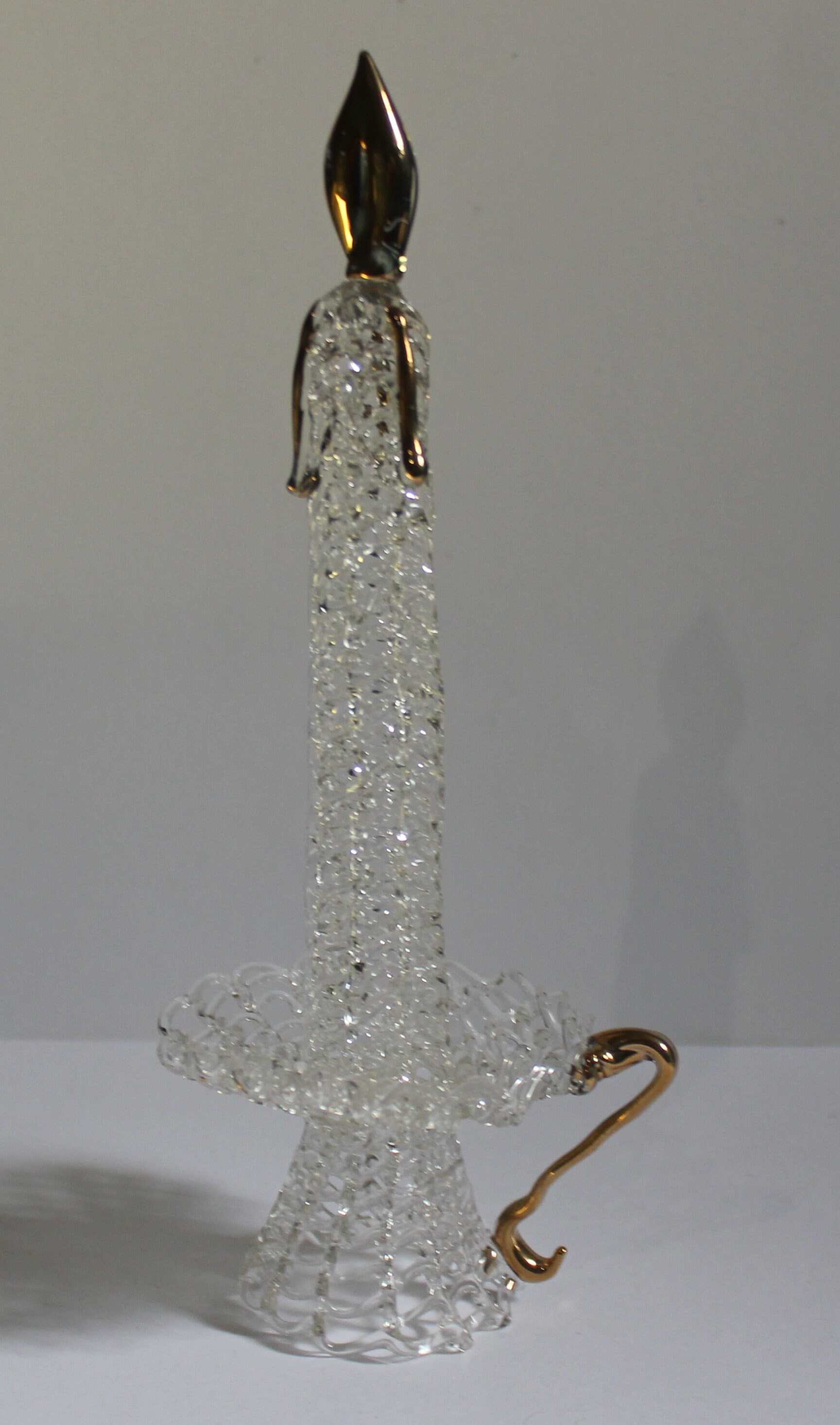 Vintage Spun Glass Candle Blown Glass Figurine Etsy