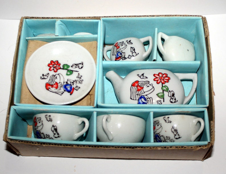 Vintage Child's Tea Set Made in Japan Original Box Etsy