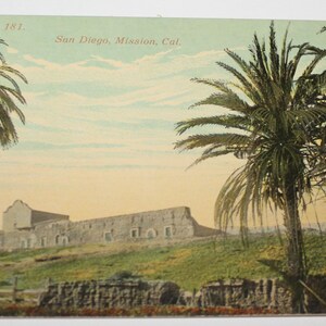 Vintage Linen Postcard San Diego Mission California