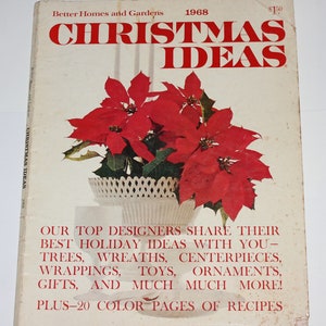 Vintage Better Homes and Gardens 1968 Christmas ideas Magazine, Retro Christmas Home Decor Magazine