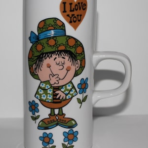 Vintage 70s Royal Crown Arnart Smug Mug 70s Flowers