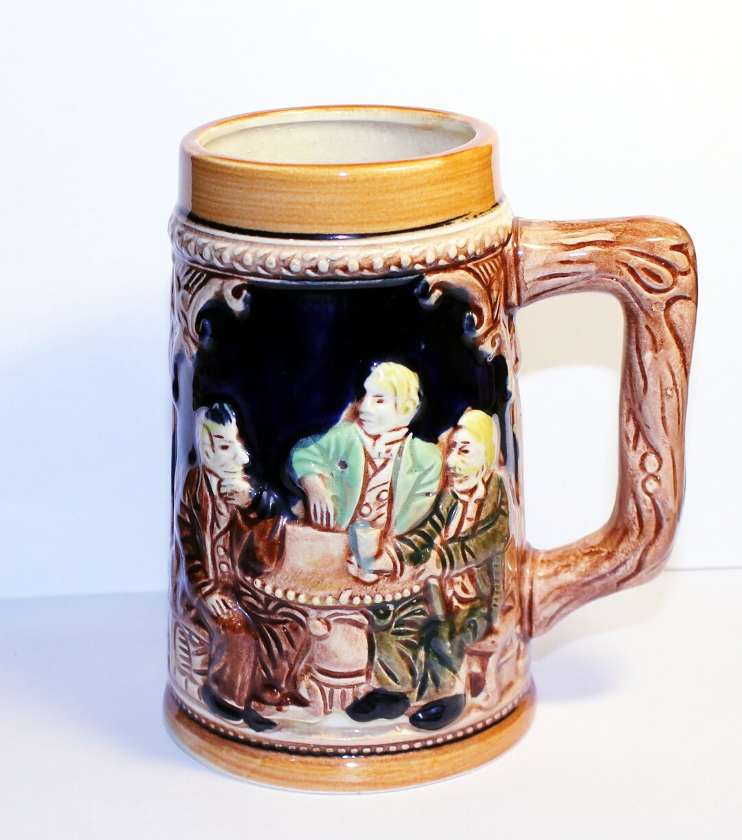 Vintage Made in Japan Beer Stein, Men Drinking Bar Scene Stein Unique Bar Decor, Unique Man Cave